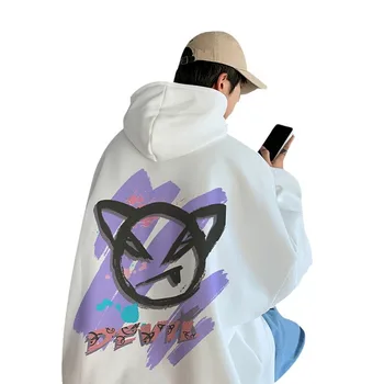 Мужская толстовка с капюшоном Мужская роскошная Новая теплая толстовка Топ в корейском стиле Свободный Модный бренд Harajuku Рубашка с капюшоном Пуловер Дизайн