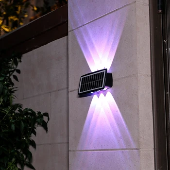 Супер Яркий Наружный Солнечный Светодиодный Светильник Smart Waterproof 6 LED Настенный Светильник Балкон Внутренний Двор Сад Декоративный Уличный Фонарь емкостью 2000 мАч