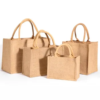 Винтажные женские льняные сумки-тоут для покупок, большие летние пляжные сумки, портативная Эко-сумка для покупок с верхней ручкой, подарочная сумка разных размеров