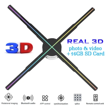 3D HD Вентилятор Голографический Проектор P56 Невооруженным Глазом 3D Голографический Проектор LED Дистанционный Стереоскопический Левитационный Рекламный Дисплей