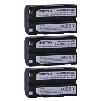 Batmax 3шт 2600 мАч Аккумулятор для Trimble 54344,29518,46607,52030,38403, R8, 5700, 5800, R6, R7, R8, R8 GNSS, MT1000 GPS Приемник