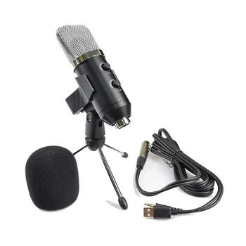 USB-кардиоидный микрофон, конденсаторный микрофон для записи Plug & Play для портативных ПК, студийных видеоподкастов Youtube и т.д.