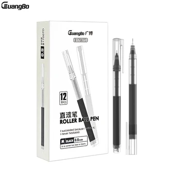 12 шт. / упак. Гелевая ручка Youpin GuangBo 0,5 мм, набор прямых жидких ручек-роллеров, Быстросохнущие ручки для школьников, канцелярские принадлежности
