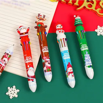 Рождество 10 Цветов Милая Шариковая Ручка Выдвижной Рождественский Эльф Шариковые Ручки для Рождества Новый Год Зимний Подарок