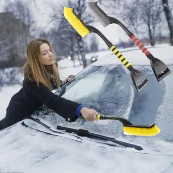 Универсальная многофункциональная зимняя автомобильная лопата для снега Удаление снега со стекла Размораживание лобового стекла Скребок для льда Инструменты Автоаксессуары