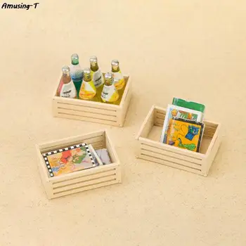 1шт мини-деревянная рамка фруктовая рамка рамка для хранения модель фото реквизита Украшение кукольного дома