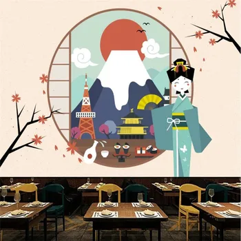 Иллюстрация Пейзажа Путешествия По Японии Промышленный Декор Фоновые Обои Японская Кухня Суши Ресторан Фреска Обои 3D