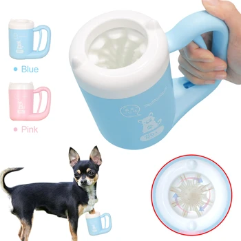 Портативная чашка для чистки лап домашних животных на открытом воздухе, Мягкая силиконовая мойка для ног, Очистите лапы собаки в один клик Вручную, быстрое средство для мытья ног