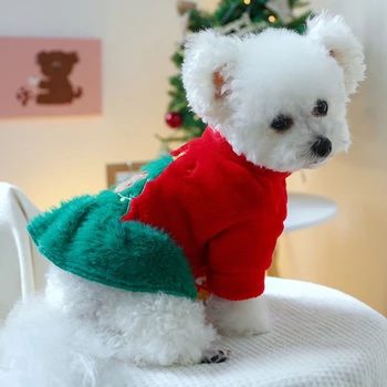 Пуловер для собак с Рисунком Медведя D0AD, Юбка для средних и Крупных собак, Рождественский