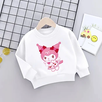 Melody Детская Толстовка Baby Sanrio Hello Kitty Y2k Kawaii Пуловер Модные Аниме Мультфильмы Повседневная Одежда Для Девочек И мальчиков Детские Топы