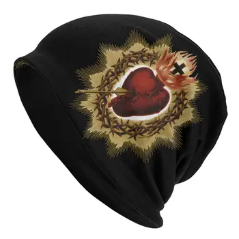 Святое Сердце католического Иисуса Осенние женские тонкие шапочки, двойные велосипедные шляпы-капоты