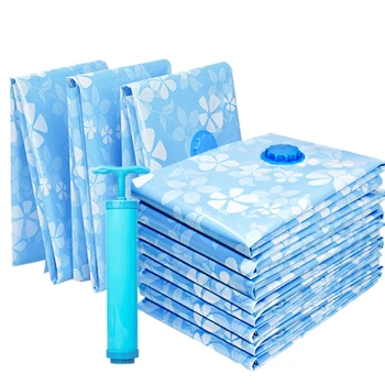 11 шт. Утолщенный Вакуумный мешок для хранения ткани, Компрессионный мешок, Многоразовое одеяло, Органайзер для одеял для одежды с ручным насосом
