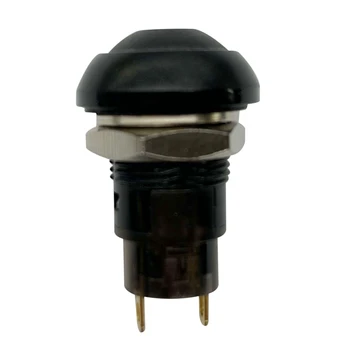4-Кратный водонепроницаемый кнопочный переключатель с защелкой 12 мм SPST 2A IP67, черный