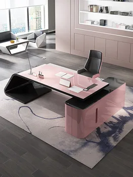 Стильный и минималистичный женский стол босса, стол менеджера высокого класса, креативный офисный стол и стулья