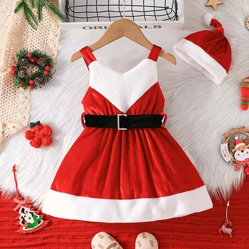 CHQCDarlys Kids Рождественское платье для маленьких девочек с длинным рукавом, праздничное платье принцессы для вечеринок, осенне-зимние наряды