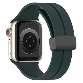Магнитный Силиконовый Ремешок Для Apple watch band 44мм 45мм 49мм 40мм 41мм 42мм 38мм Браслет correa iWatch Series 7 8 se 6 9 ultra 2