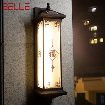 BELLE Открытый Солнечный настенный светильник Креативный Китайский светильник-бра LED Водонепроницаемый IP65 для домашнего двора Виллы Крыльца