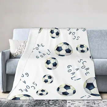 Футбольное Шерп Флисовое покрывало для дивана, кресла-кровати, Плюшевые Мягкие Уютные Мягкие одеяла для женщин, девочек, подарок для детей 80 