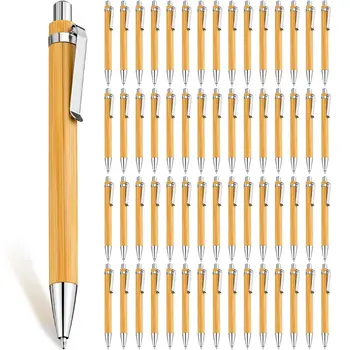 Шариковая ручка из бамбукового дерева 30шт, Бамбуковая ручка с наконечником 1,0 мм, Офисные Школьные Канцелярские принадлежности, Шариковые ручки для бизнес-подписи