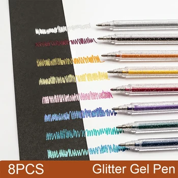 Металлические гелевые ручки, 1,0 мм, яркая блестящая ручка, для детей и взрослых, раскраски, изготовление открыток, дневников, рукоделие, рисование