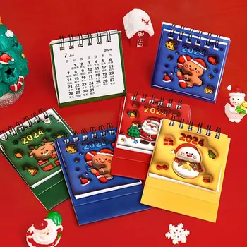 Украшение Настольного календаря на 2024 год, офисных школьных принадлежностей, простых украшений для рабочего стола, планировщика расписания рождественских праздников