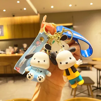 Kawaii Sanrio Брелок для ключей Милый Мультфильм Pochacco Автомобильные Брелоки Аниме Аксессуары Куклы Игрушки Женская Сумка Кулон Рюкзак Подарки для девочек