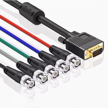 Компонентный кабель VGA DVI к RGBHV 5x BNC К порту VGA Видеоадаптер Cable1.5m 3m 5m 10m