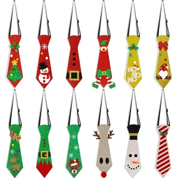 Amazon продает новый фетровый рождественский галстук Рождественские украшения Украшение для вечеринки в виде снеговика лося Модный многоцветный