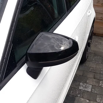 Для Audi A3 8V 2014-2019 Пианино Черного цвета и черная Крышка зеркала заднего Вида из углеродного волокна, Крышка Бокового Зеркала заднего Вида, Новый Дизайн S Line