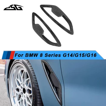 Накладка на боковое Вентиляционное отверстие переднего крыла автомобиля из углеродного волокна для BMW 8 серии G14 G15 G16 Аксессуары для укладки автомобилей