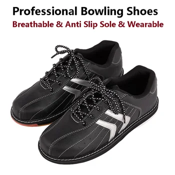 Мужская Профессиональная обувь для боулинга, Мужские Дышащие Противоскользящие Кроссовки, Мужские Легкие кроссовки для боулинга на шнуровке, Спортивная обувь 38-47
