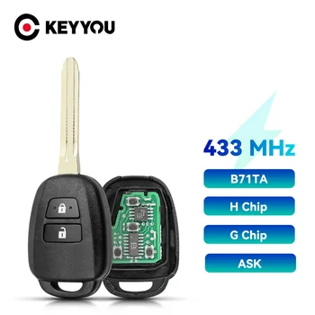 KEYYOU B71TA 433 МГц Smart Remote Car Key ASK Для Toyota Yaris 2014-2017 Vios 2013-2016 Брелок 89070-0D580 G/H с чипом TOY43 Blade
