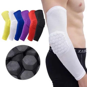 Черный S honeycomb, нарукавная повязка, поддержка локтя, баскетбольный рукав, дышащий футбольный защитный спортивный налокотник