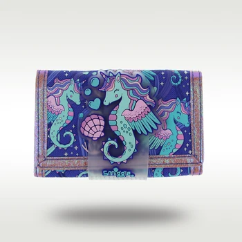 Австралия Smiggle Оригинальный Детский Кошелек Blue Seahorse Wallet Кожаная Сумка Для Карт Кошелек Для Монет Оригинальный Высокое Качество
