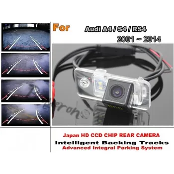Для Audi A4 S4 RS4 2001 ~ 2014 Камера заднего вида заднего вида с модулем отслеживания системы помощи при парковке HD CCD ночного видения