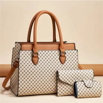 Женская сумка 2023, новая роскошная сумка-тоут из трех частей, модный принт, универсальная женская сумка через плечо Atmosphere, женская сумка через плечо