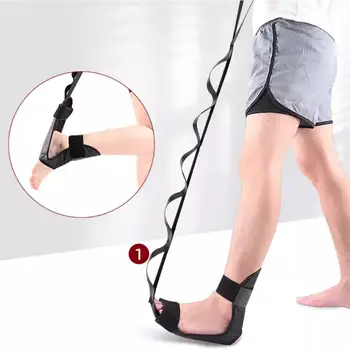 Эластичная лента для йоги Черная Эластичная лента Вспомогательная веревка для лодыжек Фитнес-лента для растяжки стопы С растяжителем для йоги для тренировки ног H1A4